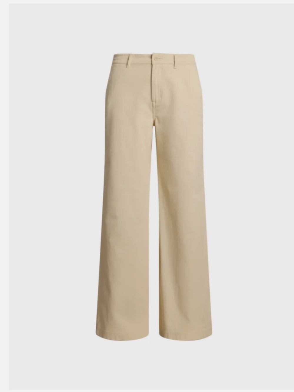 Lauren Ralph Lauren Beige Wide Leg Twill Cotton Chino Trousers Pants New 12 - Picture 2 of 8